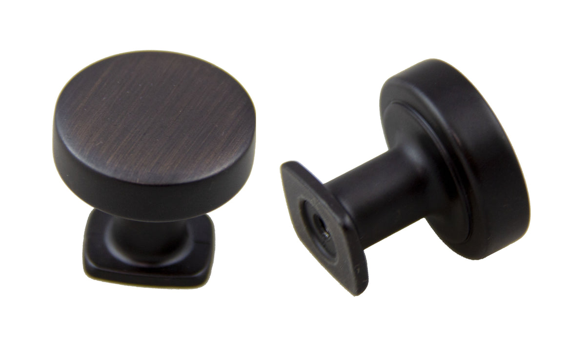 Pride Industrial K121810B 1-1/4" Diameter Round Flat Top Cabinet Knob Oil Rubbed Bronze Finish