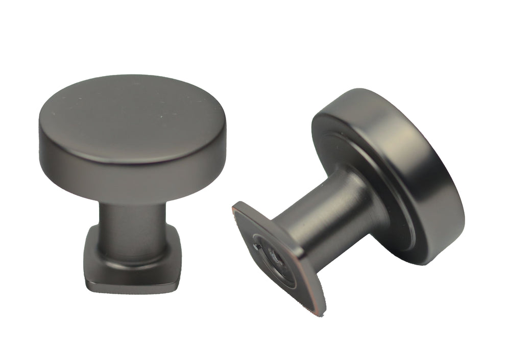 Pride Industrial K1218DP 1-1/4" Diameter Round Flat Top Cabinet Knob Dark Pewter Finish