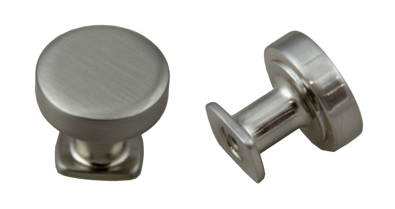 Pride Industrial K1218SN 1-1/4" Diameter Round Flat Top Cabinet Knob Satin Nickel Finish