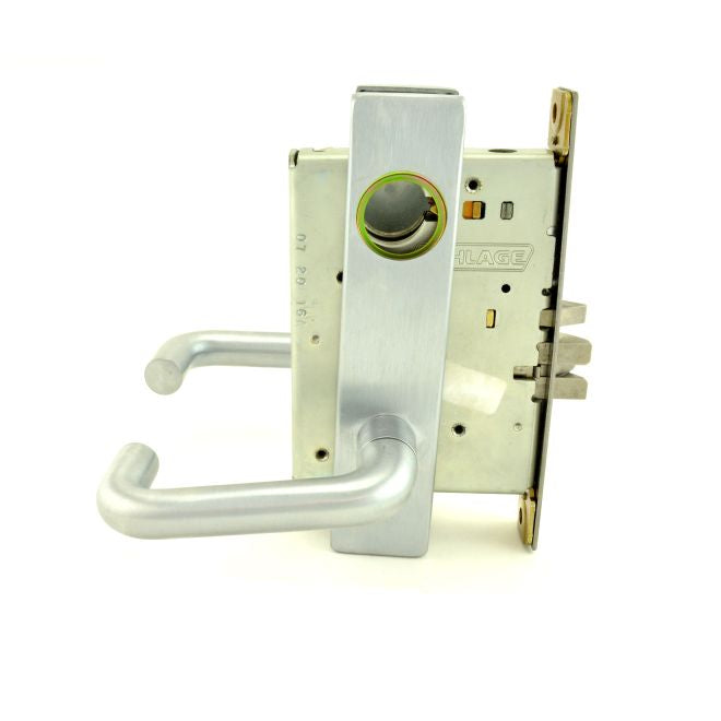 Schlage Commercial L9080P03L626 Storeroom Mortise Lock C Keyway with 03 Lever and L Escutcheon Satin Chrome Finish