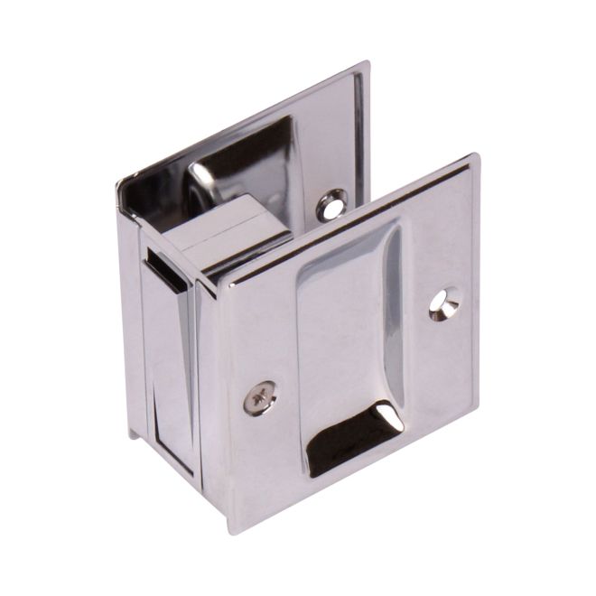 Pamex PF1230 Passage Square Style Sliding Door Lock Bright Chrome Finish