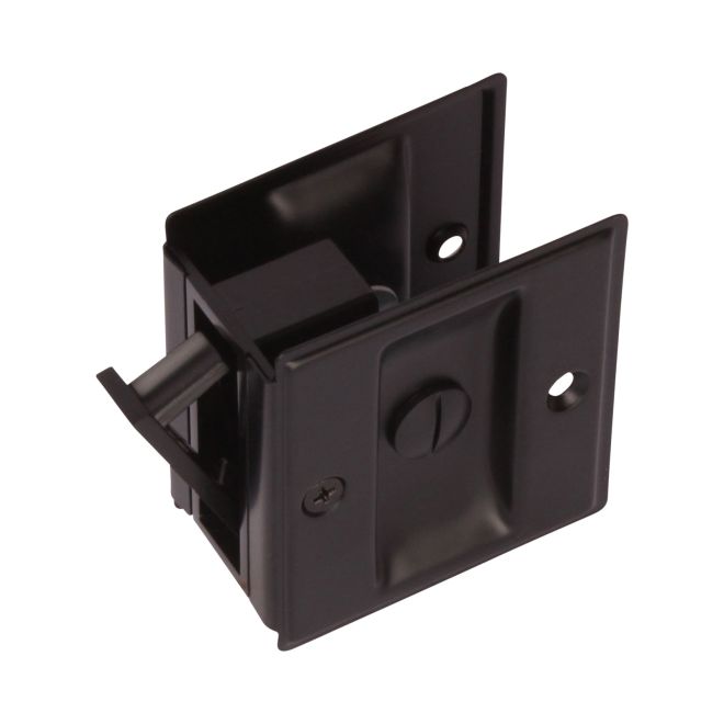 Pamex PF1910 Privacy Square Style Sliding Door Lock Matte Black Finish