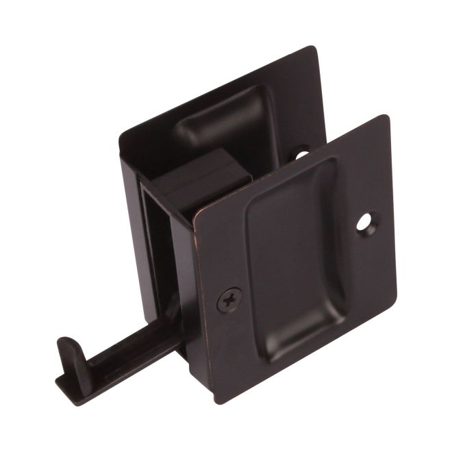 Pamex PF1D30 Passage Square Style Sliding Door Lock Venetian Bronze Finish