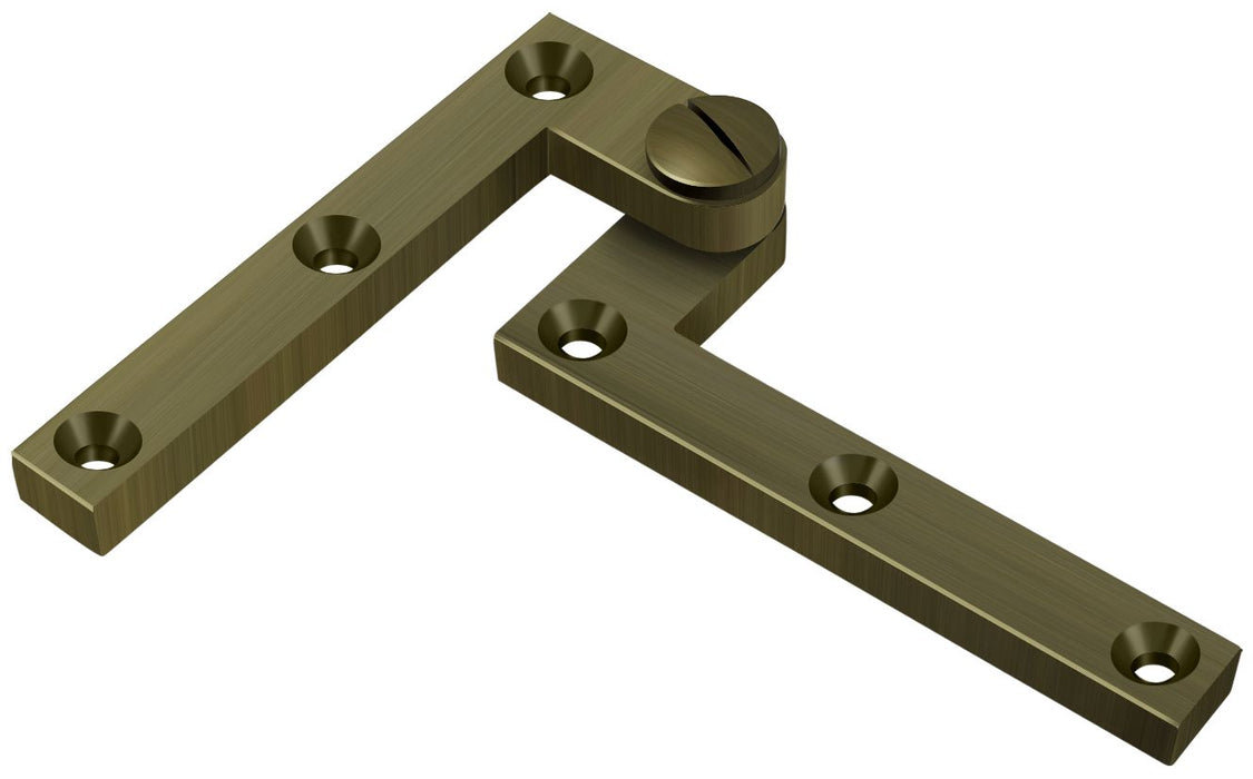 Deltana PH60U5 4-3/8" x 5/8" x 1-7/8" Hinge; Antique Brass Finish