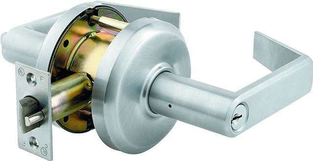 Dormakaba Commercial Hardware QCL250E626 Sierra Entry Lock C Keyway KD with 2-3/4" Backset and ASA Strike Satin Chrome Finish