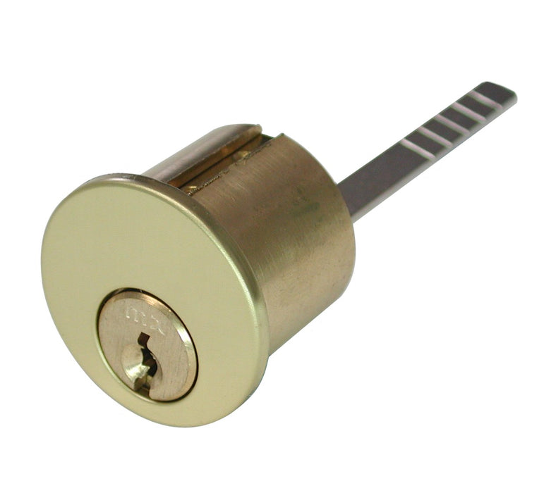 GMS R118SC3A2 Keyed Alike K2 1-1/8" Rim Cylinder with Schlage C Keyway Bright Brass Finish