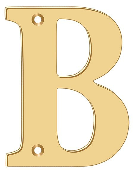 Deltana RL4B-CR003 4" Residential Letter B; Lifetime Brass Finish