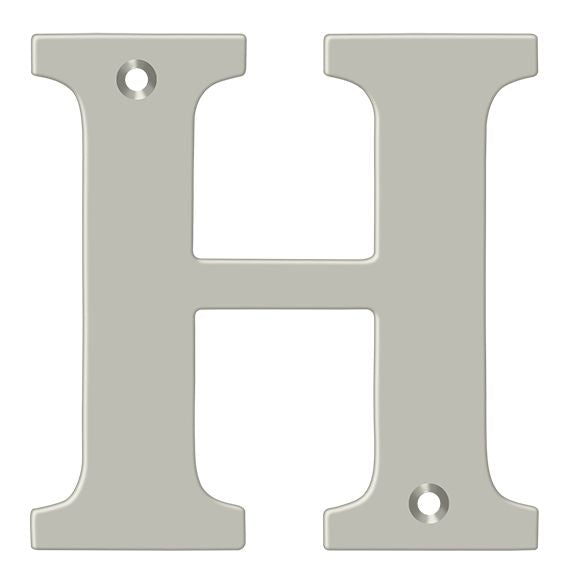 Deltana RL4H-15 4" Residential Letter H; Satin Nickel Finish