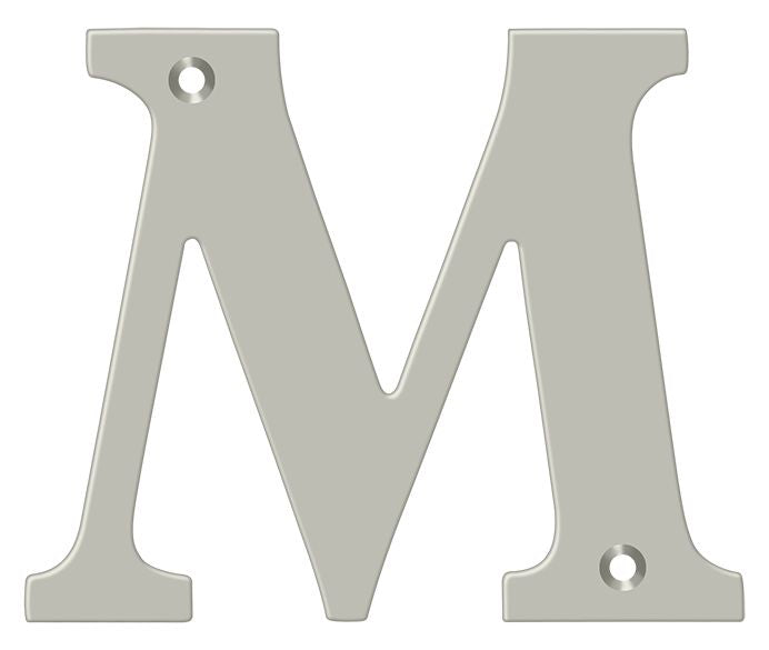 Deltana RL4M-15 4" Residential Letter M; Satin Nickel Finish