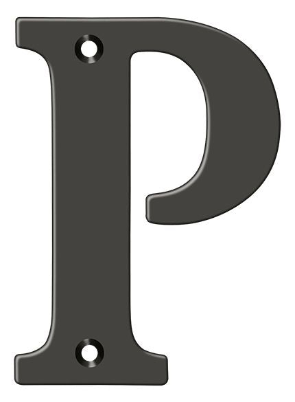 Deltana RL4P-10B 4" Residential Letter P; Oil Rubbed Bronze Finish