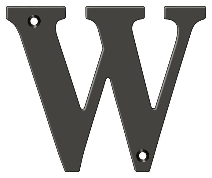 Deltana RL4W-10B 4" Residential Letter W; Oil Rubbed Bronze Finish