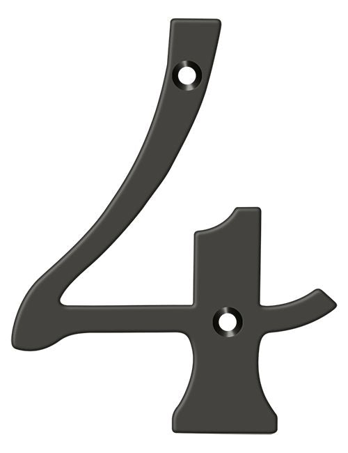 Deltana RN4-4U10B 4" Numbers; Solid Brass; Oil Rubbed Bronze Finish