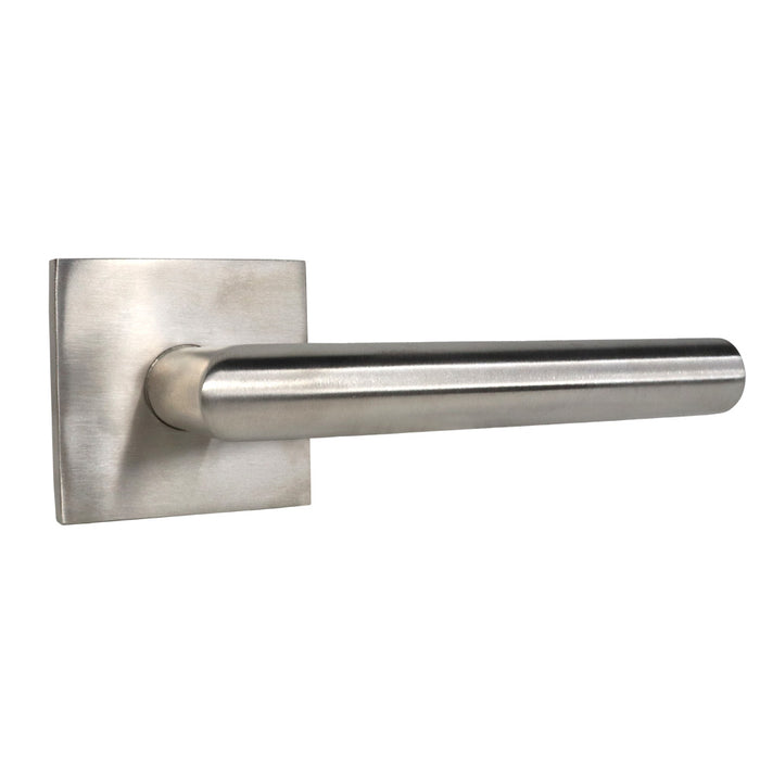 Emtek S10003STTSSRH Stuttgart Lever Right Hand 2-3/8" Backset Passage with Square Rose for 1-1/4" to 2" Door Brushed Stainless Steel Finish