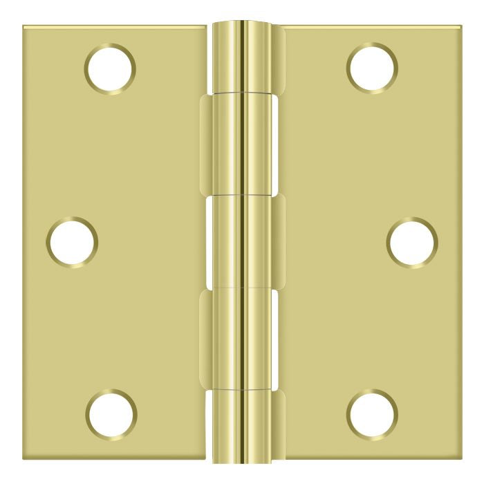 Deltana S33U3-R 3" x 3" Square Hinge; Bright Brass Finish