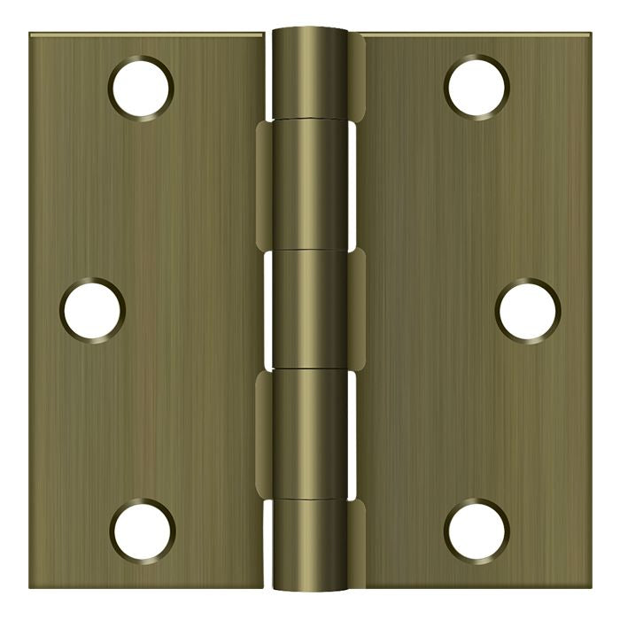 Deltana S33U5-R 3" x 3" Square Hinge; Antique Brass Finish