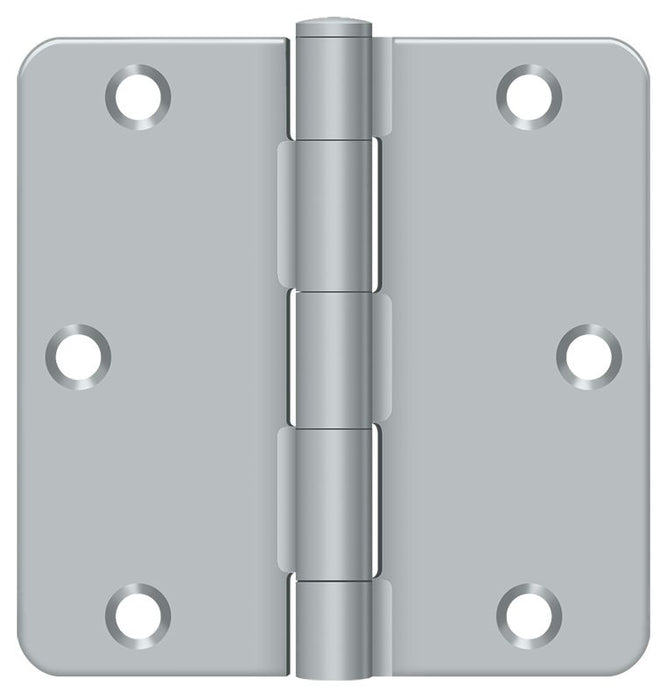 Deltana S35R426D 3-1/2" x 3-1/2" x 1/4" Radius Hinge; Residential Thickness; Satin Chrome Finish