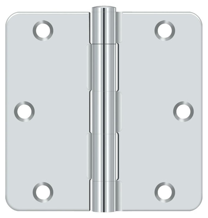 Deltana S35R426 3-1/2" x 3-1/2" x 1/4" Radius Hinge; Residential Thickness; Bright Chrome Finish