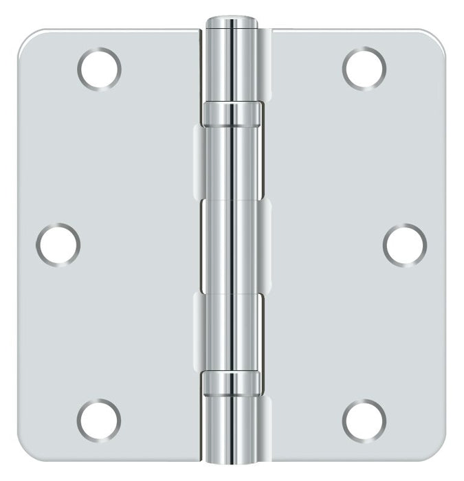 Deltana S35R4BB26 3-1/2" x 3-1/2" x 1/4" Radius Hinge; Ball Bearing; Bright Chrome Finish