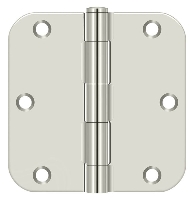 Deltana S35R514 3-1/2" x 3-1/2" x 5/8" Radius Hinge; Residential Thickness; Bright Nickel Finish