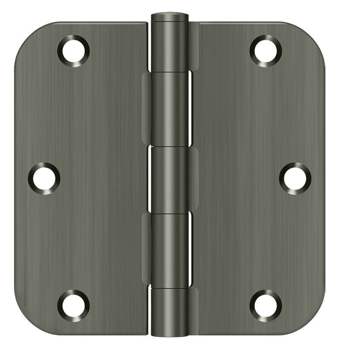 Deltana S35R515A 3-1/2" x 3-1/2" x 5/8" Radius Hinge; Residential Thickness; Antique Nickel Finish