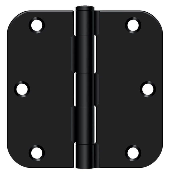 Deltana S35R51B 3-1/2" x 3-1/2" x 5/8" Radius Hinge; Residential Thickness; Flat Black Finish