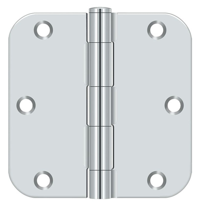 Deltana S35R526 3-1/2" x 3-1/2" x 5/8" Radius Hinge; Residential Thickness; Bright Chrome Finish