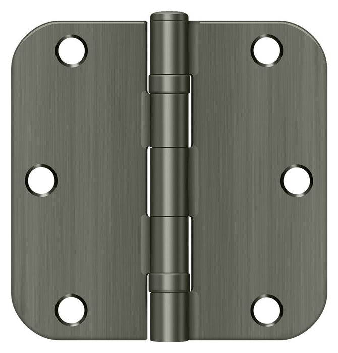 Deltana S35R5BB15A 3-1/2" x 3-1/2" x 5/8" Radius Hinge; Ball Bearing; Antique Nickel Finish