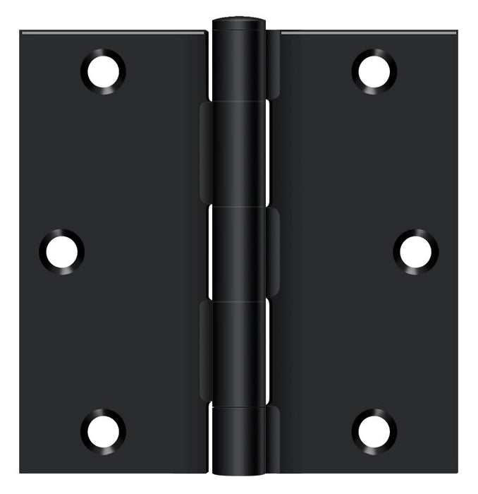 Deltana S35U1B-R 3-1/2" x 3-1/2" Square Hinge; Flat Black Finish