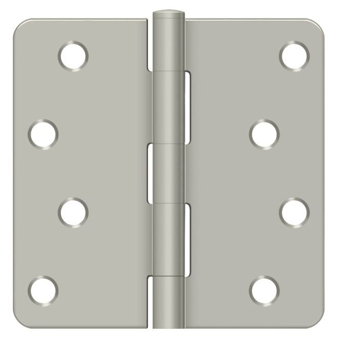 Deltana S44R415 4" x 4" x 1/4" Radius Hinge; Satin Nickel Finish