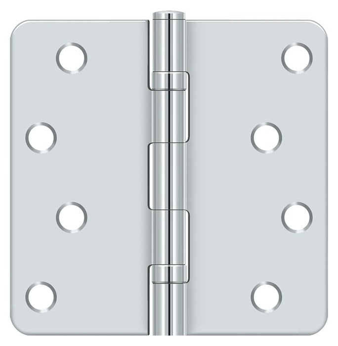 Deltana S44R4BB26 4" x 4" x 1/4" Radius Hinge; Ball Bearings; Bright Chrome Finish