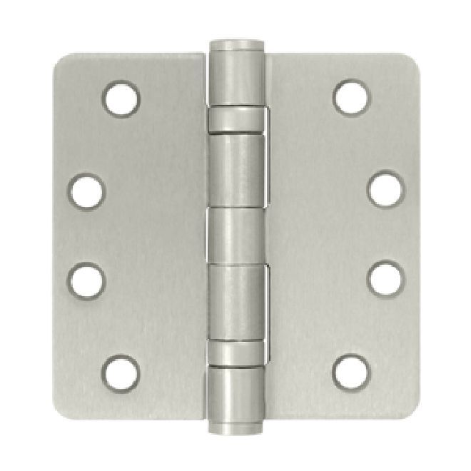 Deltana S44R4HDB15 4" x 4" x 1/4" Radius Hinge; Heavy Duty; Ball Bearings; Satin Nickel Finish