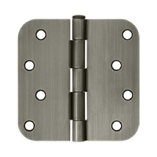 Deltana S44R515A 4" x 4" x 5/8" Radius Hinge; Antique Nickel Finish