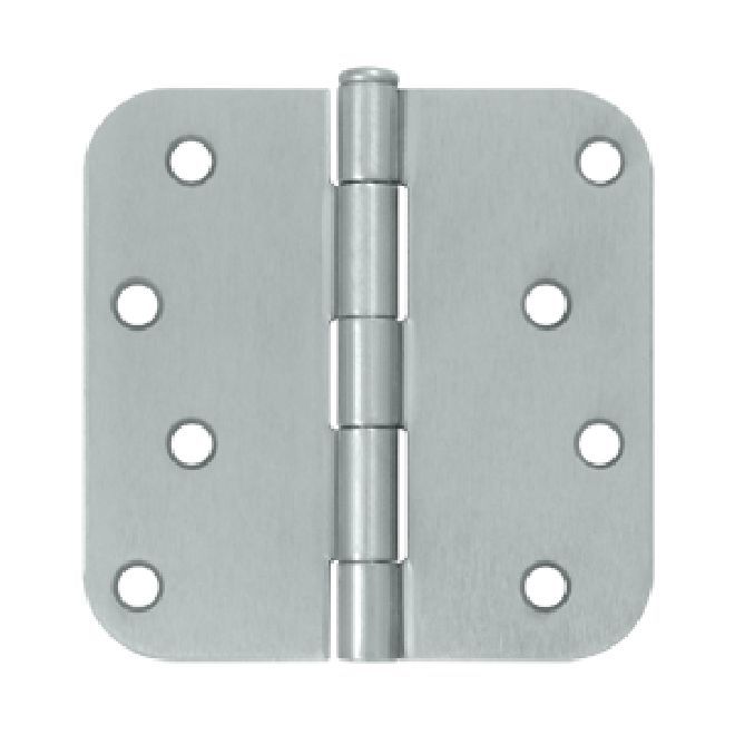 Deltana S44R526D 4" x 4" x 5/8" Radius Hinge; Satin Chrome Finish