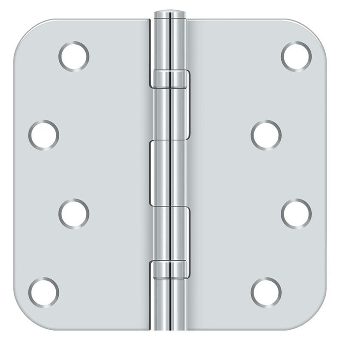 Deltana S44R5BB26 4" x 4" x 5/8" Radius Hinge; Ball Bearings; Bright Chrome Finish