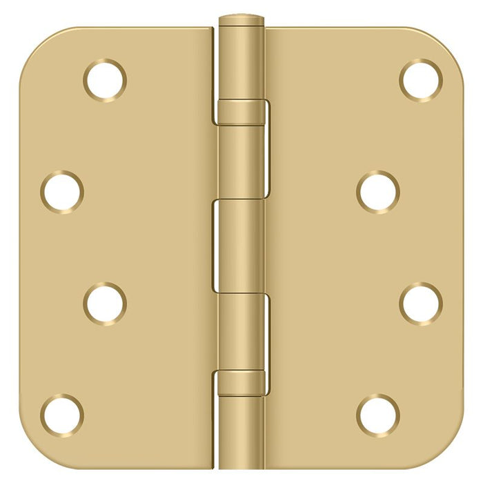 Deltana S44R5BB4 4" x 4" x 5/8" Radius Hinge; Ball Bearings; Satin Brass Finish