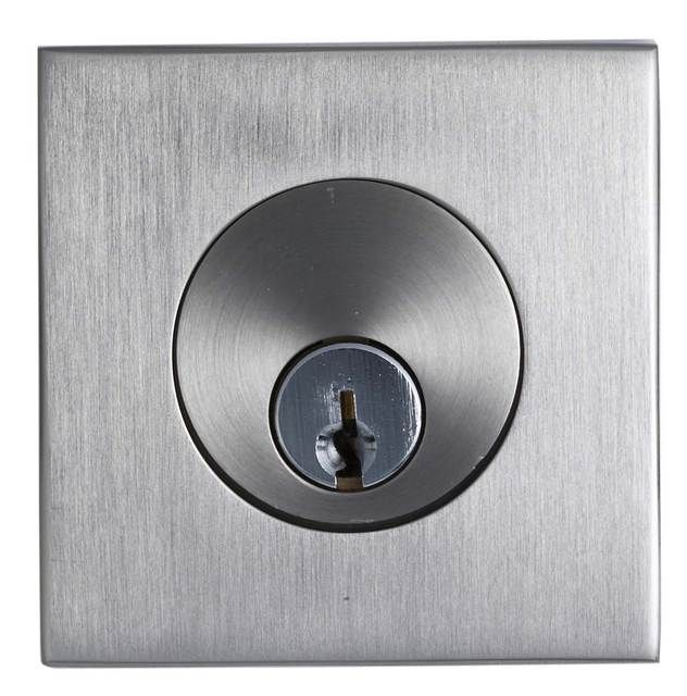 Emtek S50003SS Square Satin Stainless Single Cylinder Deadbolt Brushed Stainless Steel Finish