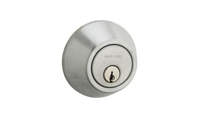 Safelock SD9100-26DV1 Single Cylinder Deadbolt with New Chassis with RCAL Latch and RCS Strike Satin Chrome Finish