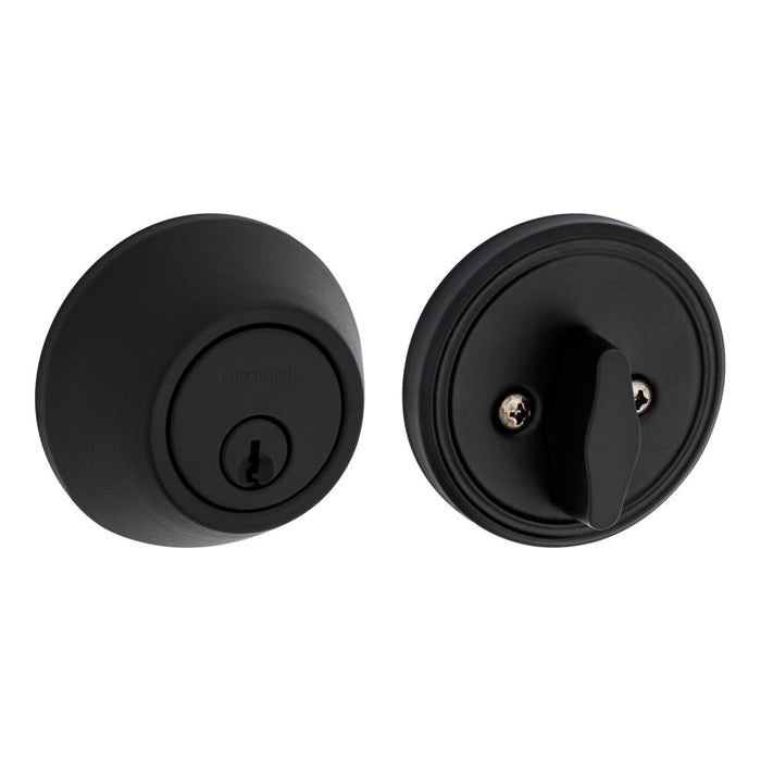 Safelock SD9100-514V1 Single Cylinder Deadbolt with New Chassis with RCAL Latch and RCS Strike Matte Black Finish