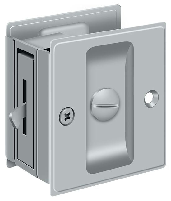 Deltana SDL25U26D Pocket Lock; 2-1/2" x 2-3/4" Privacy; Satin Chrome Finish