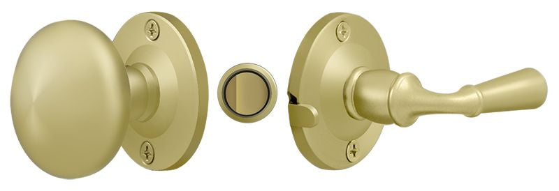 Deltana SDL980U3 Storm Door Latch; Round; Tubular Lock; Bright Brass Finish