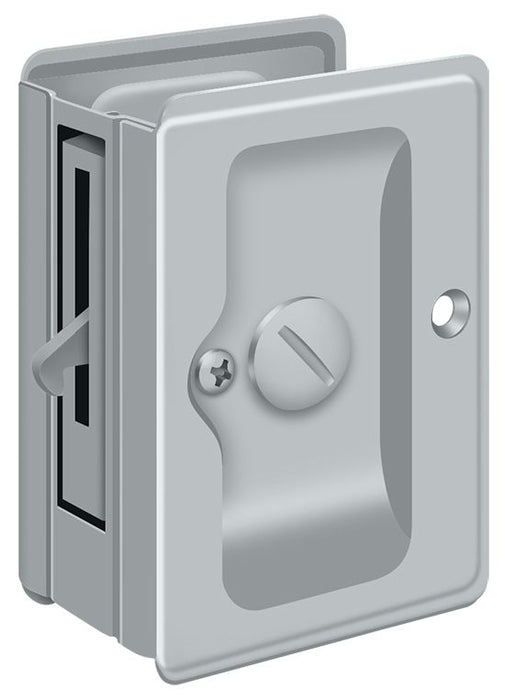 Deltana SDLA325U26D Heavy Duty Pocket Lock; Adjustable; 3-1/4" x 2 1/4" Privacy; Satin Chrome Finish