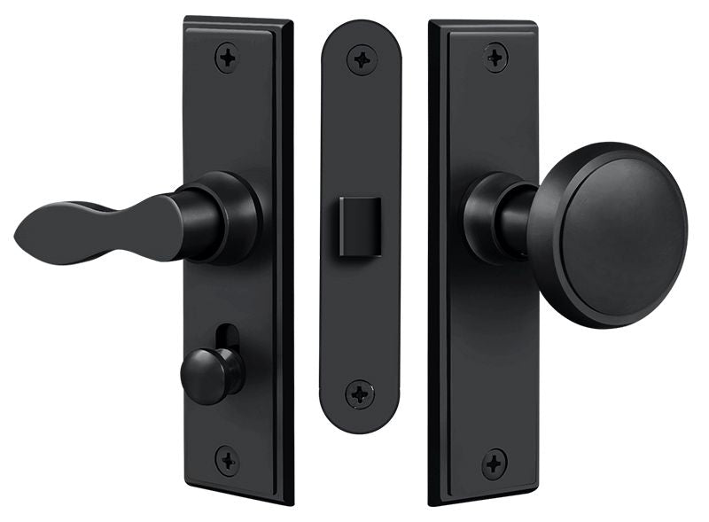 Deltana SDML334U19 Storm Door Latch; Square; Mortise Lock; Black Finish