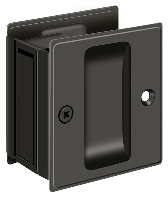 Deltana SDP25U10B Pocket Lock; 2-1/2" x 2-3/4" Passage; Oil Rubbed Bronze Finish