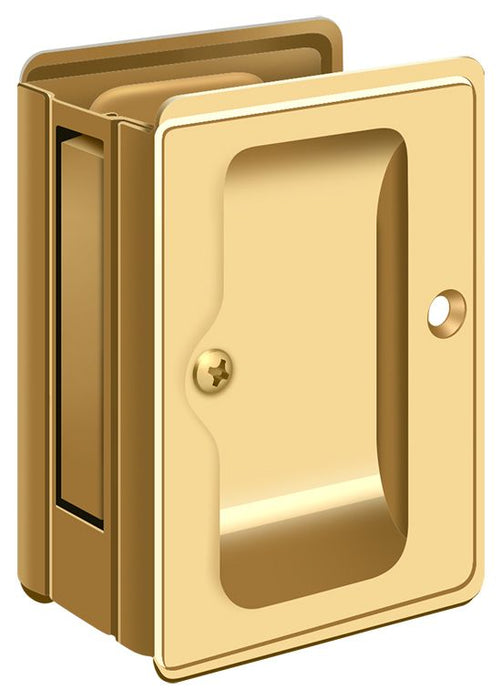 Deltana SDPA325CR003 Heavy Duty Pocket Lock; Adjustable; 3-1/4" x 2 1/4" Passage; Lifetime Brass Finish