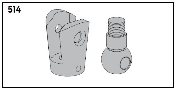 LCN SEM7810514AL Ball Pivot and Connection Link 689 Aluminum Finish