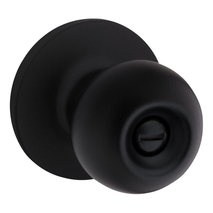 Safelock SK3000RG-514 Regina Knob Privacy Lock with RCAL Latch and RCS Strike Matte Black Finish