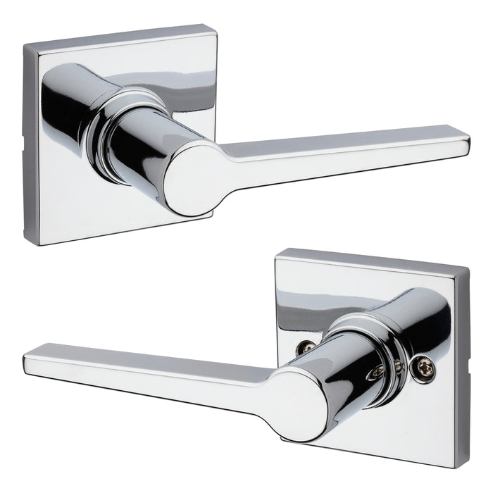 Safelock SL1000DALSQT-26 Daylon Lever with Square Rose Passage Lock with RCAL Latch and RCS Strike Bright Chrome Finish