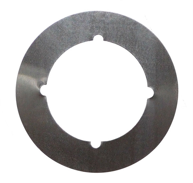 Don-Jo SP13532D 3-1/2" Scar Plate with 2-1/8" Hole and Through Bolt Knotches Satin Stainless Steel Finish