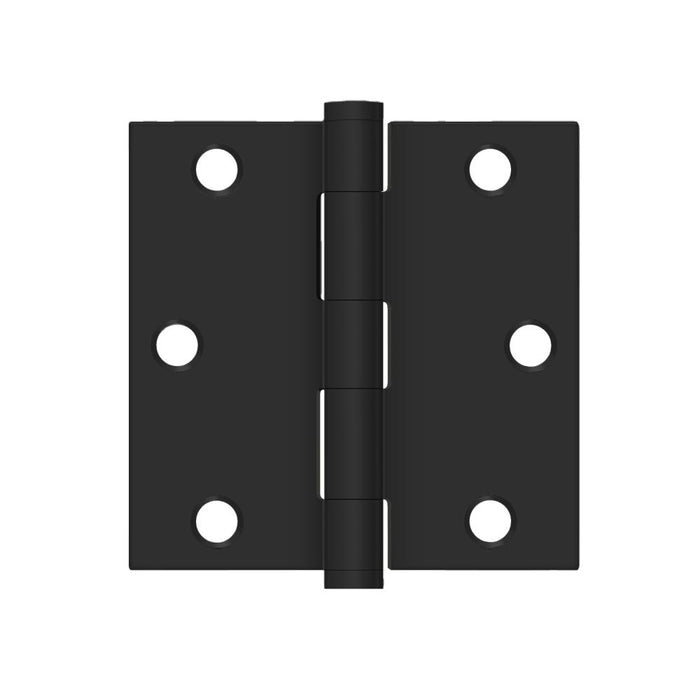 Deltana SS35U1B-R 3-1/2" x 3-1/2" Square Stainless Steel Hinge Paint Black Finish