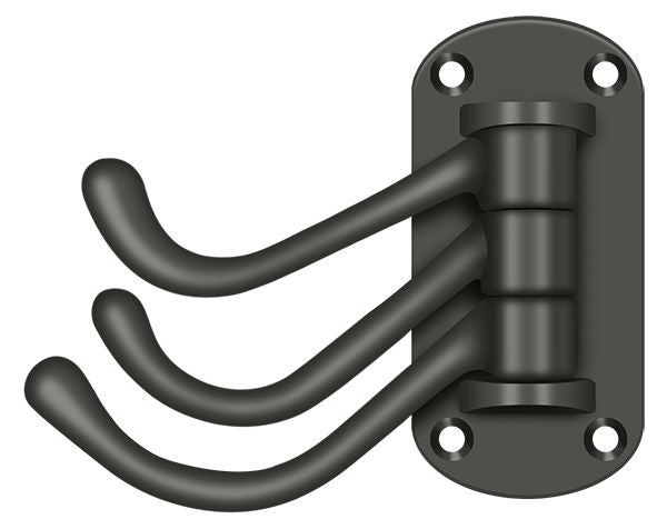 Deltana TSH40U10B Triple Swivel Hook; Heavy Duty; 4" Projection; Oil Rubbed Bronze Finish